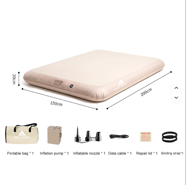 EnjoySpace 7.9’’ Thick Self-Inflating Sleeping Pad with Electric Air Pump, Fast Inflatable Single and Double Mattress for Camping, Hiking, Traveling, Holiday, Suitable for All Ages , 400lbs Capacity