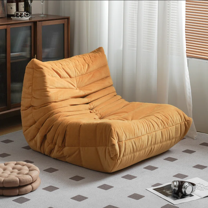 Cozy Togo Sofa, Single and Two-seater, Alcantara Fabric Loveseat Sofas