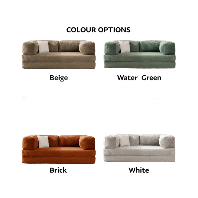 Teddy Sofa Bed Sleeper Chair, Foldable Three Person Fabric Sofa Bed, high Rebound Density Sponge Sofa for Living Room, 150cm