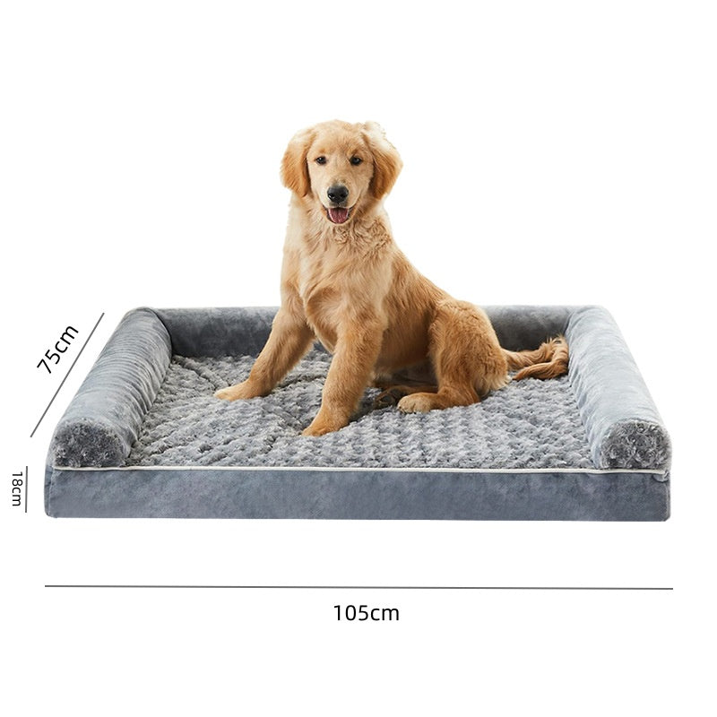 Washable Dog Cat Plush Sofa Bed with a Removable, Waterproof U-Shaped Cushion for Dogs and Cat