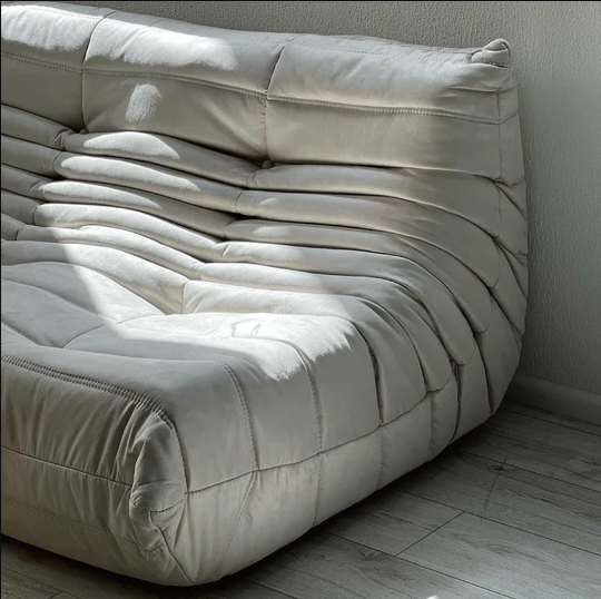 Cozy Togo Sofa, Single and Two-seater, Alcantara Fabric Loveseat Sofas