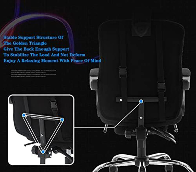 Ergonomic Office Chair and Gaming Chair, PU Leather Office Chair with Footrest, Reclining and Lift Function, Lumbar Support for Home, Office (Black)