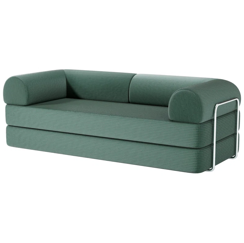 Teddy Sofa Bed Sleeper Chair, Foldable Three Person Fabric Sofa Bed, high Rebound Density Sponge Sofa for Living Room, 150cm