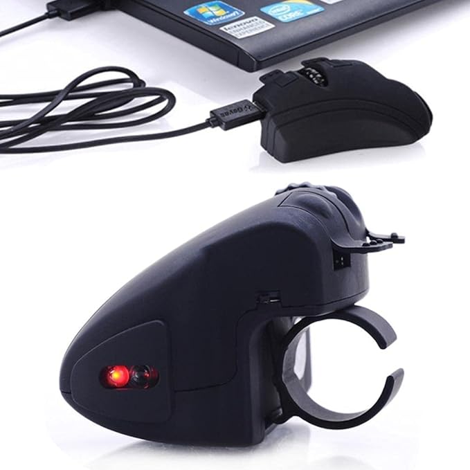 2.4 GHz Wireless Finger Ring Mouse, Rechargeable Mini USB Portable Mouse, Ergonomic Pocket-Sized Mouse for Office, Home, Laptops, Tablets, and Computers