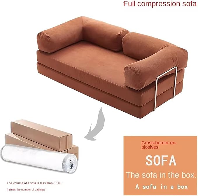 Teddy Sofa Bed Sleeper Chair, Foldable Three Person Fabric Sofa Bed, high Rebound Density Sponge Sofa for Living Room, 150cm