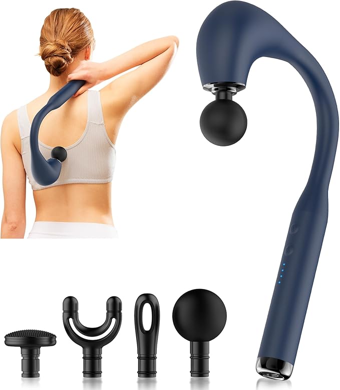 U-Shaped Massage Gun with Extended Handle – Revolutionary Deep Tissue Massager for Neck, Shoulders, Legs, and Back Pain Relief