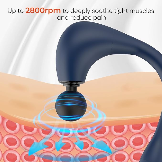 U-Shaped Massage Gun with Extended Handle – Revolutionary Deep Tissue Massager for Neck, Shoulders, Legs, and Back Pain Relief