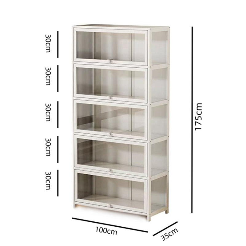 5-Tier Figure Display Cabinet, Glass Display Case for Collectables, Living Room Showcase, Transparent and Dustproof on Three Sides, Strong Load-Bearing