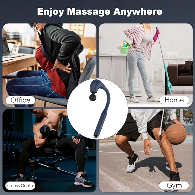 U-Shaped Massage Gun with Extended Handle – Revolutionary Deep Tissue Massager for Neck, Shoulders, Legs, and Back Pain Relief
