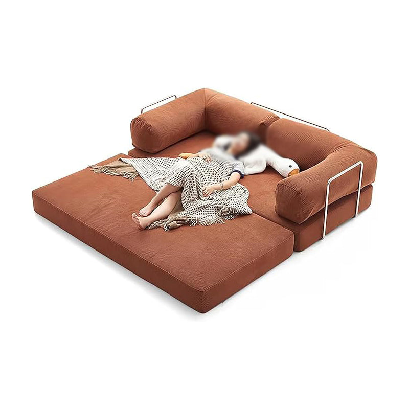 Teddy Sofa Bed Sleeper Chair, Foldable Three Person Fabric Sofa Bed, high Rebound Density Sponge Sofa for Living Room, 150cm