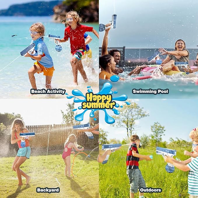 Electric Automatic Water Gun- 492 CC Dual Tank, for Adults & Kids, Ideal for Pool, Beach & Outdoor Summer Fun