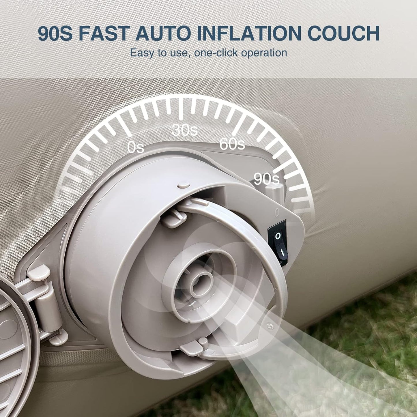 EnjoySpace Automatic Inflatable Lounger, Inflatable Blow Up Sofa Bed with Air Pump for Camping, Hiking, Traveling, Holiday, Suitable for Children, Adults, and Family