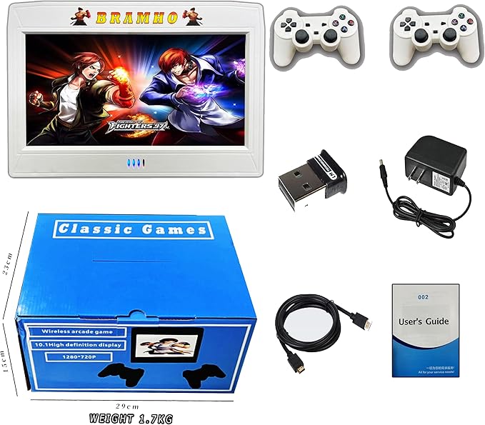 Pandora Box 26800 in 1 Game Console, Portable Retro Arcade Game Console with 10inch 1280 x 720P Display, For 1 to 4 players