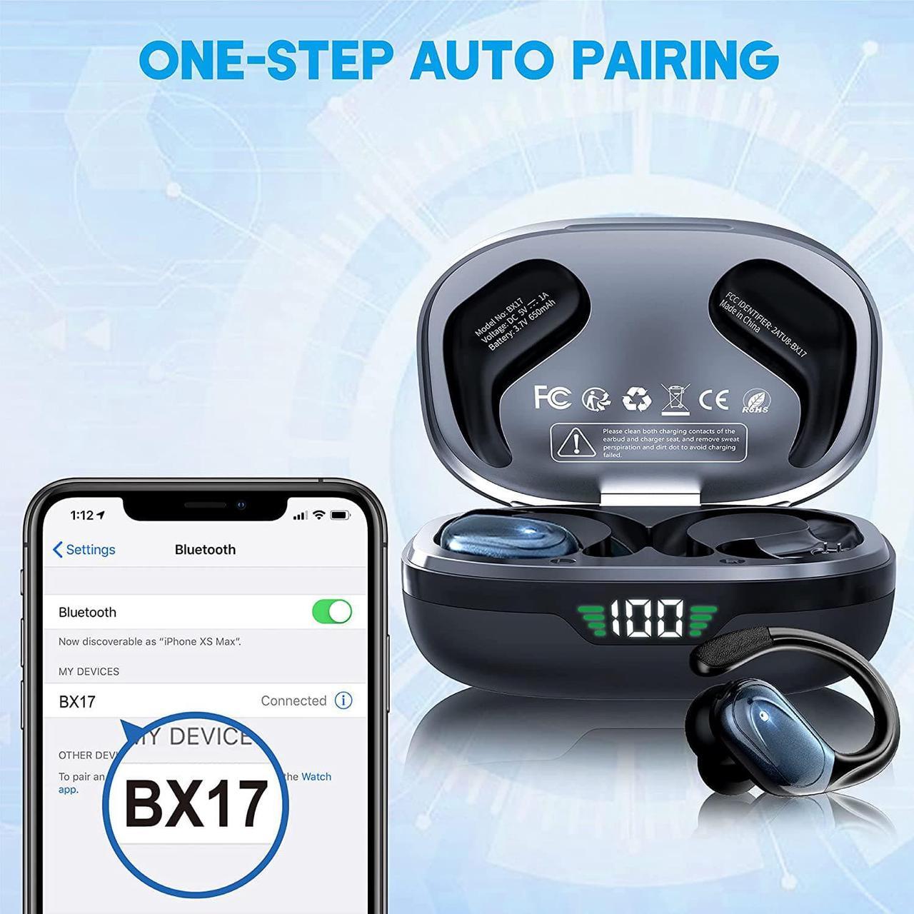 True Wireless Earbuds,Bluetooth In-Ear Headphones with Built-in Mic, 75 Hours Playtime, Digital Display, CVC 8.0 Noise Cancellation, and IPX7 Waterproof Rating, Perfect for Workouts, Running, and Outdoor Use