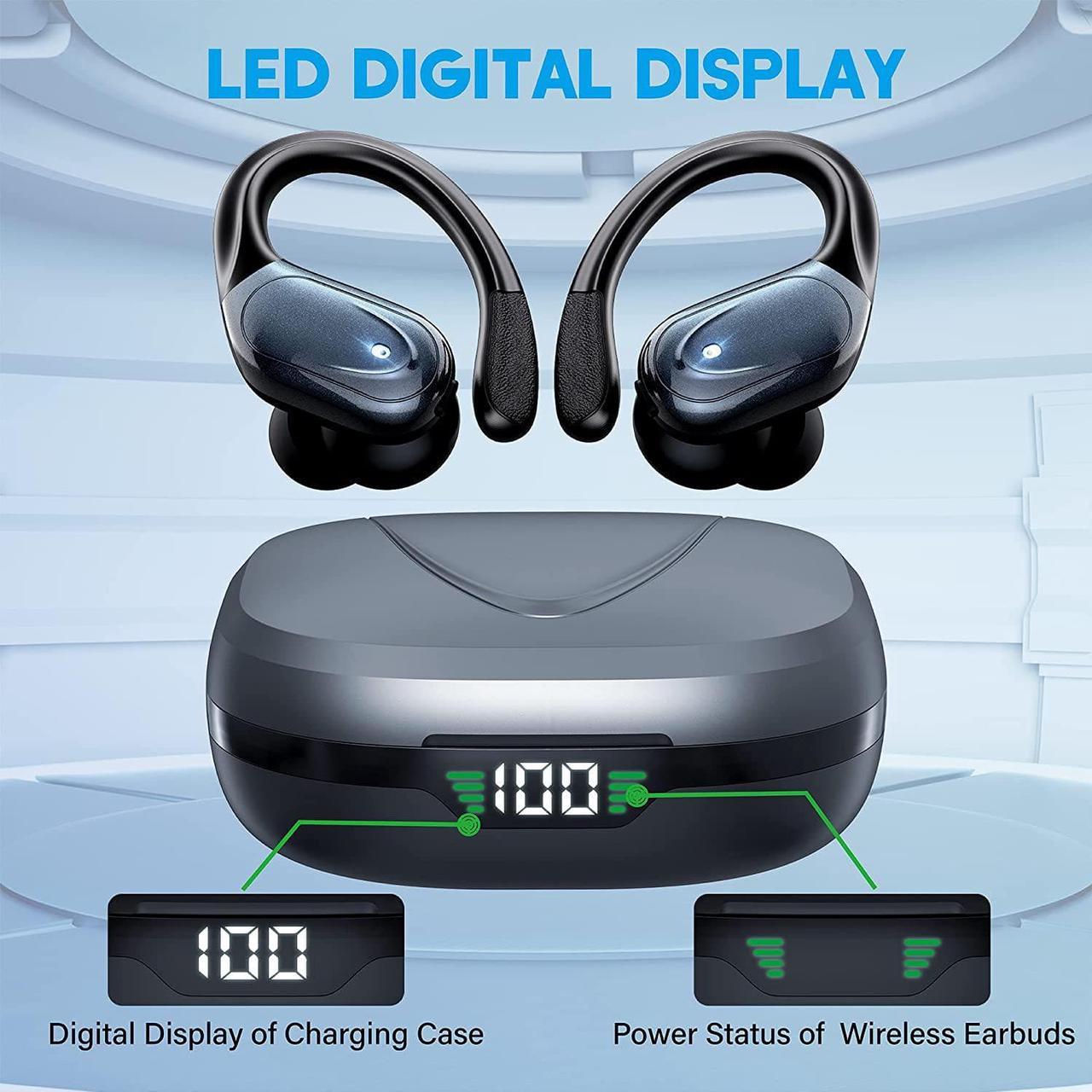 True Wireless Earbuds,Bluetooth In-Ear Headphones with Built-in Mic, 75 Hours Playtime, Digital Display, CVC 8.0 Noise Cancellation, and IPX7 Waterproof Rating, Perfect for Workouts, Running, and Outdoor Use