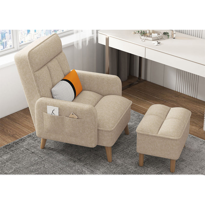 Tittle: Sofa Chair with Ottoman, Perfect for Bedroom, Living Room, or Office. High-Density Sponge-Padded Lounge Chair with Adjustable Backrest and Footrest, Storage Ottoman, and Side Pocket