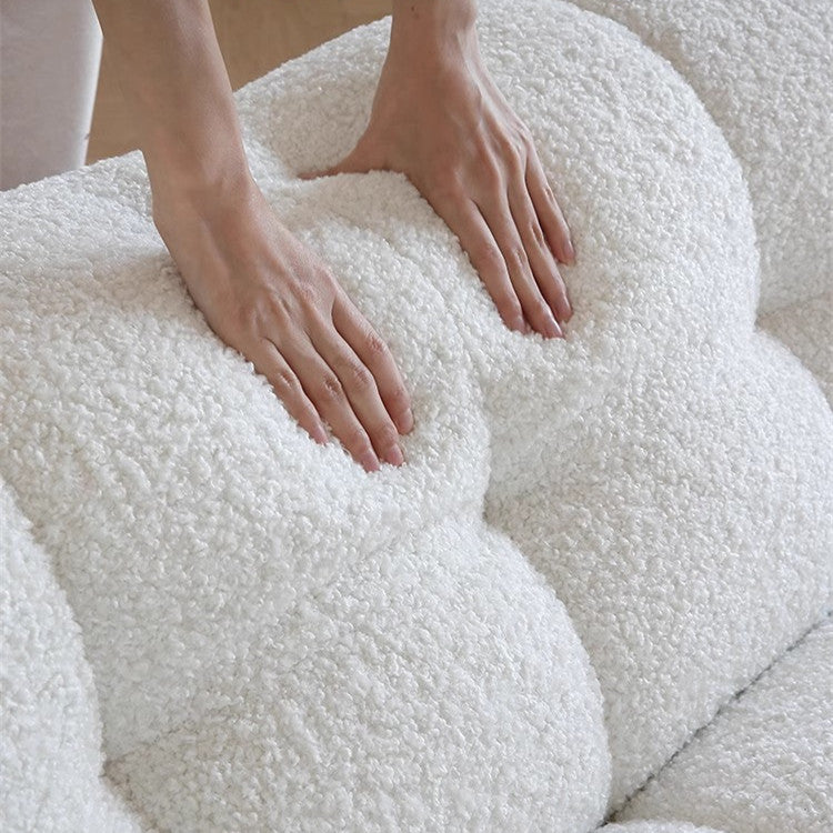 Teddy Sofa Bed Upholstered Loveseat, Three Person Fabric Sofa, High Rebound Density Sponge Sofa for Living Room, 180cm