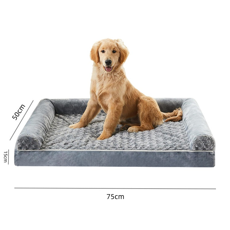 Washable Dog Cat Plush Sofa Bed with a Removable, Waterproof U-Shaped Cushion for Dogs and Cat