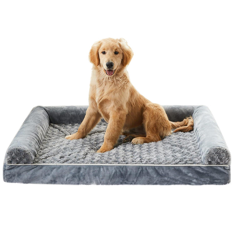 Washable Dog Cat Plush Sofa Bed with a Removable, Waterproof U-Shaped Cushion for Dogs and Cat