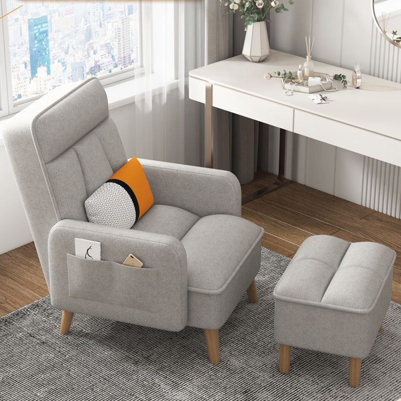 Tittle: Sofa Chair with Ottoman, Perfect for Bedroom, Living Room, or Office. High-Density Sponge-Padded Lounge Chair with Adjustable Backrest and Footrest, Storage Ottoman, and Side Pocket