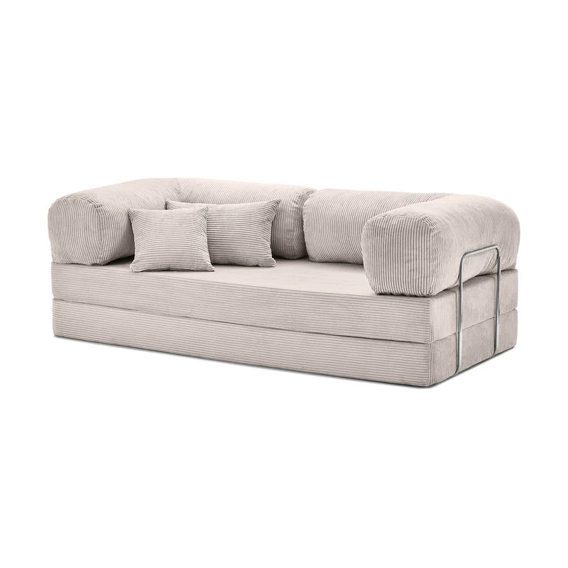 Teddy Sofa Bed Sleeper Chair, Foldable Three Person Fabric Sofa Bed, high Rebound Density Sponge Sofa for Living Room, 150cm