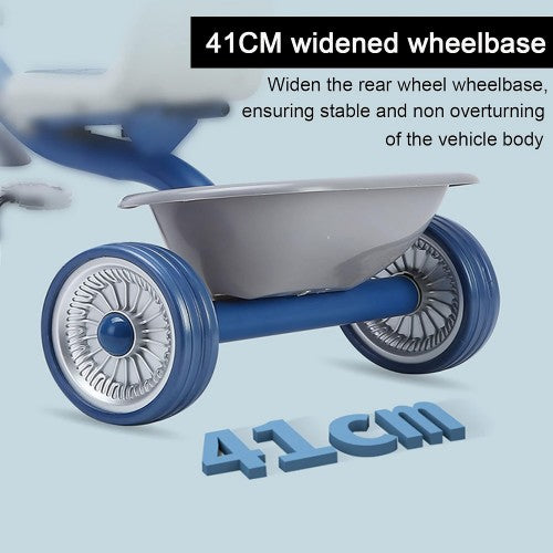 Kids Trike Tricycle with Silent Wheels, Learning Balance Tricycle with Adjustable Seat, Steel Frame, Storage Bin, For 2 to 6 Year Old