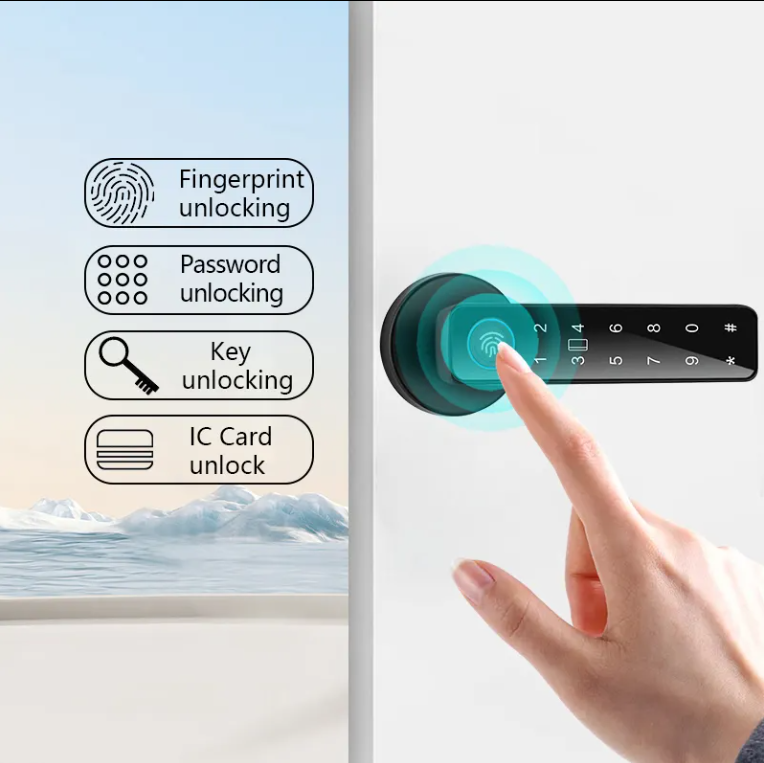 Electronic Smart Home Door Lock, Wireless Biometric Fingerprint Room Door Lock(Double Lock)
