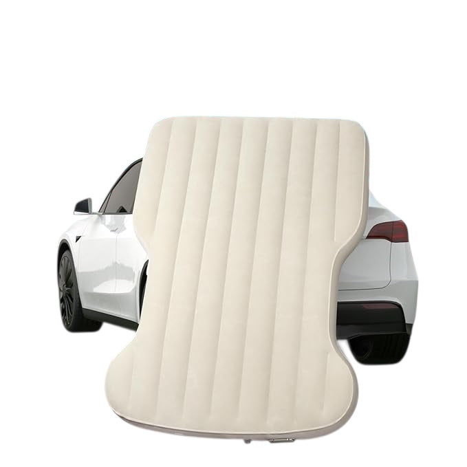 Customized Self-Inflating Mattress for Tesla Model Y (2021–2025), Comfortable Car Sleeping Pad with Cordless Rechargeable Air Pump, Portable Camping Mattress with Storage Bag