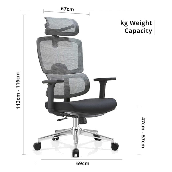 Ergonomic Office Chair, Height Adjustable Desk Chair and Gaming Chair with Lift Function, Lumbar Support for Home, Office (Black)