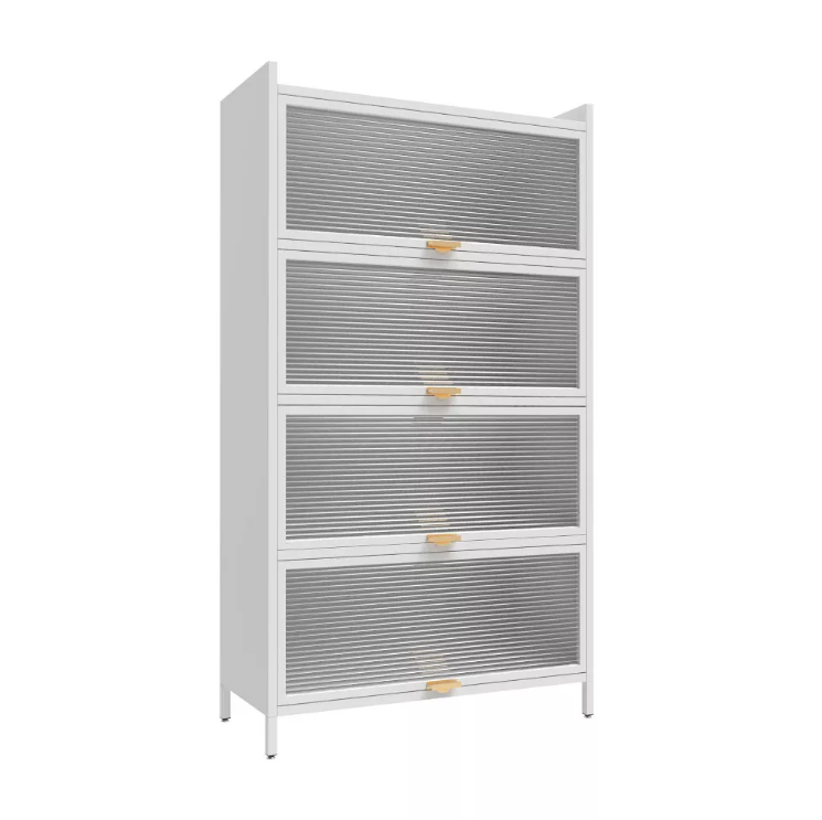 Multi - Level Storage Kitchen Pantry Storage Cabinet, Freestanding Kitchen Bakers Rack, Metal Material for Dining, Living and Office (4 Flip Doors with 5 Levels, 5 Flip Doors with 6 Levels )