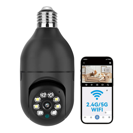 2K Light Bulb Security Camera Wireless, Indoor Light Socket Cameras for Home Security, Motion Detection, 355°, Color Night Vision, 5G/2.4G WiFi, Screw in