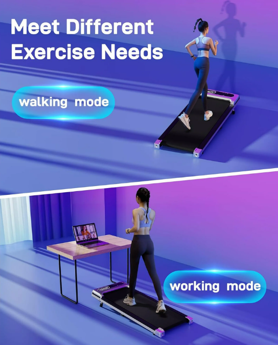 Yagud Walking Pad Under Desk Treadmill with Incline, Portable Small Treadmills for Home with Remote Control, Walking Pad Treadmill with Manual Incline, LED Display, 265LBS Weight Capacity