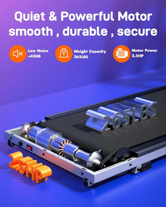 Yagud Walking Pad Under Desk Treadmill with Incline, Portable Small Treadmills for Home with Remote Control, Walking Pad Treadmill with Manual Incline, LED Display, 265LBS Weight Capacity