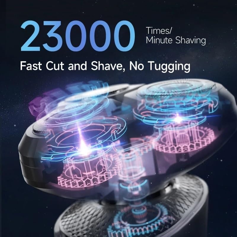 Independent Heads Charging Shavers for Bald Men, Electric Face Shaver for Men USB Rechargeable Magnetic Suction Cutter Head Shaving Machine Waterproof Beard Trimmer
