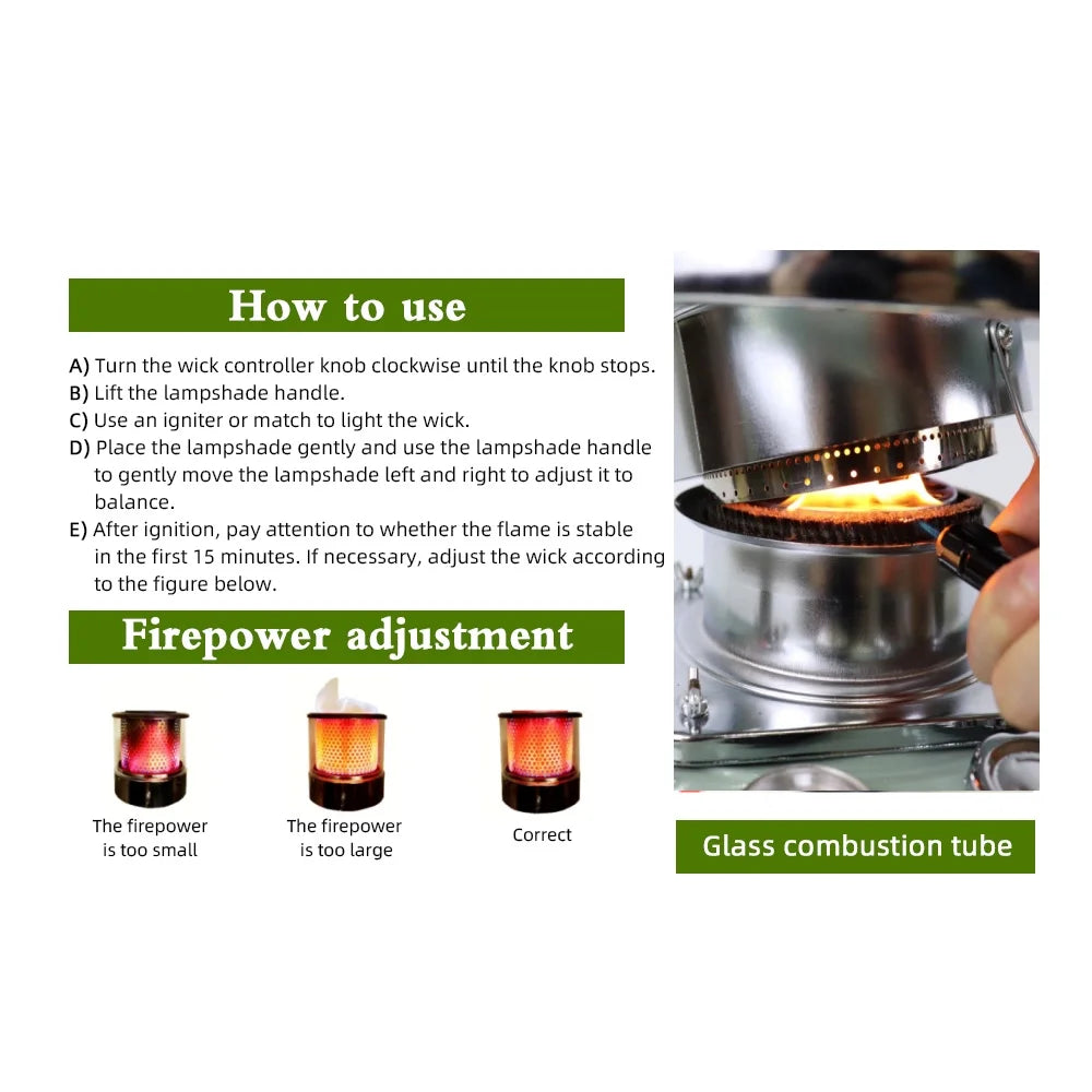 5.2L Kerosene Stove Designed For Outdoor Camping, Ice Fishing, And Home Heating, Offering Dual-Purpose Use For Heating And Cooking