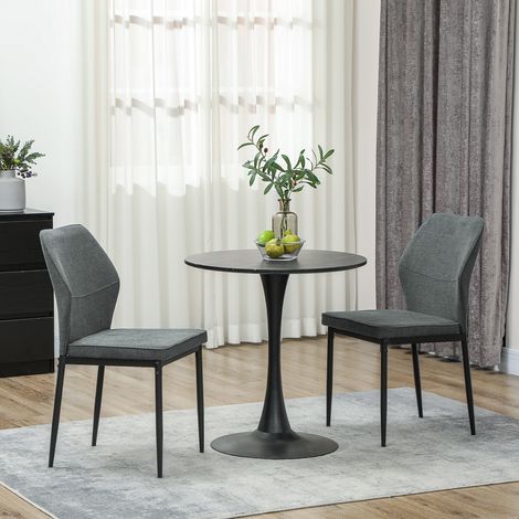 GOLDFAN Set of 4 Fabric Dining Chairs,  Metal legs with Soft Paded Chairs for Home