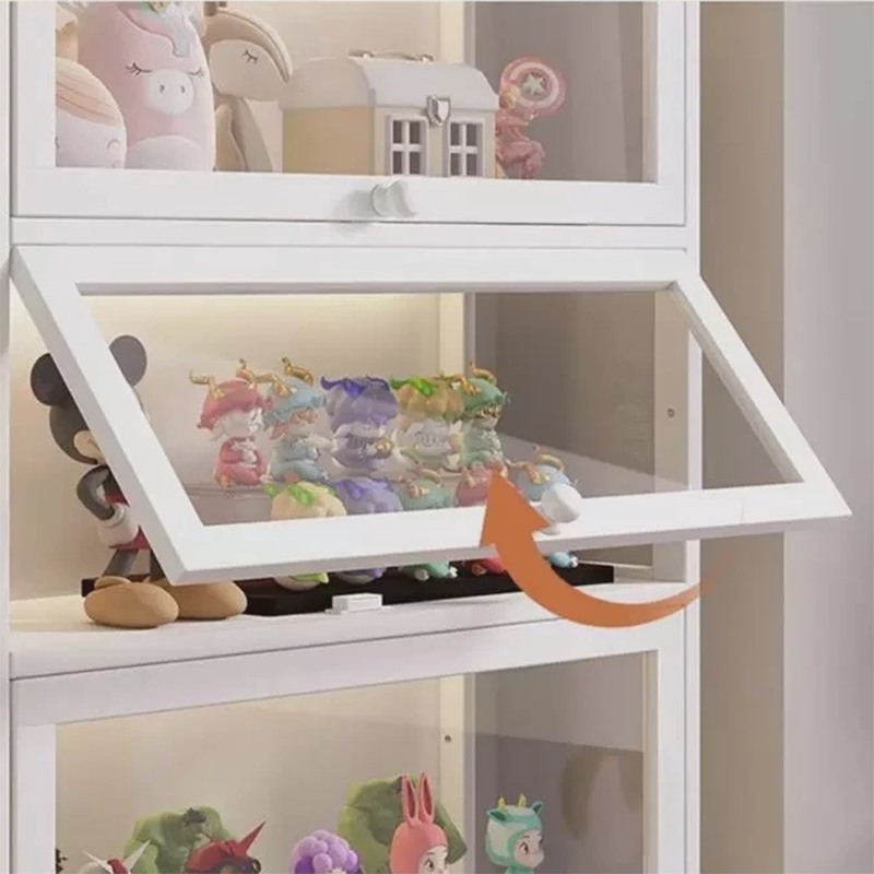 5-Tier Figure Display Cabinet, Glass Display Case for Collectables, Living Room Showcase, Transparent and Dustproof on Three Sides, Strong Load-Bearing