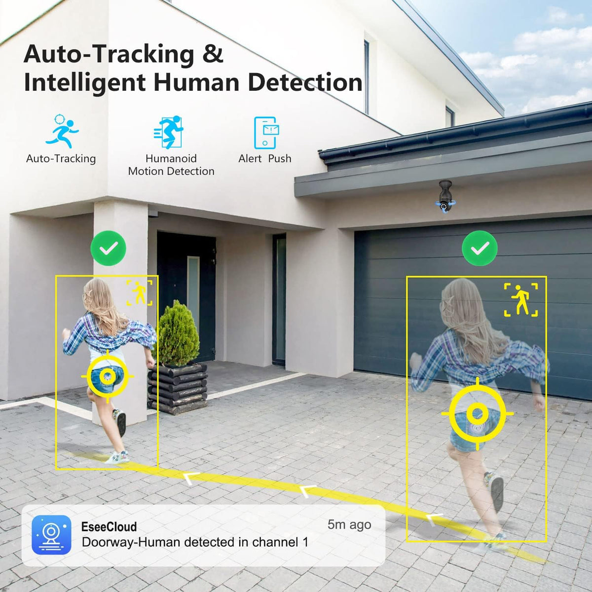 2K Light Bulb Security Camera Wireless, Indoor Light Socket Cameras for Home Security, Motion Detection, 355°, Color Night Vision, 5G/2.4G WiFi, Screw in