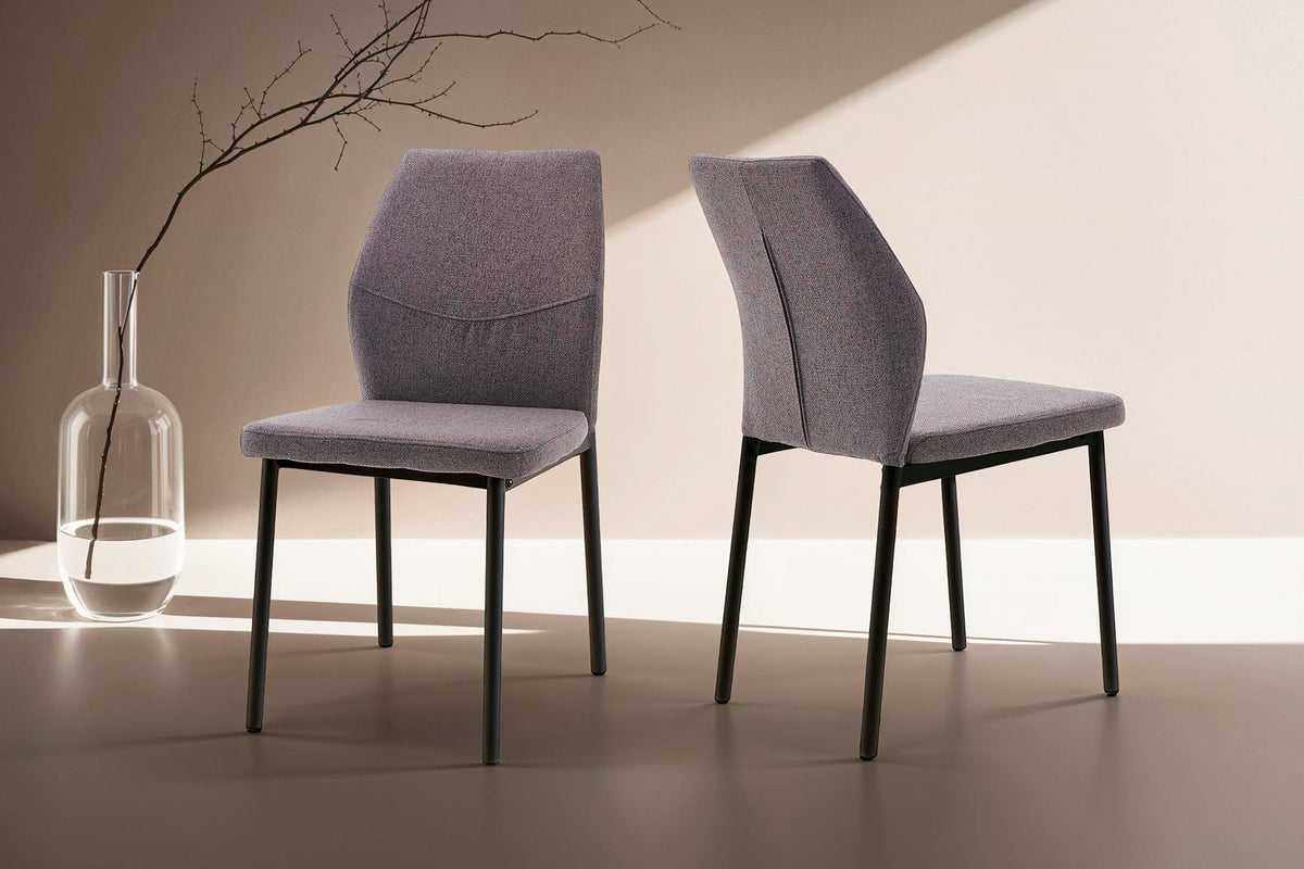 GOLDFAN Set of 4 Fabric Dining Chairs,  Metal legs with Soft Paded Chairs for Home