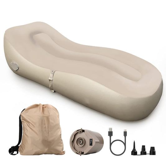 EnjoySpace Automatic Inflatable Lounger, Inflatable Blow Up Sofa Bed with Air Pump for Camping, Hiking, Traveling, Holiday, Suitable for Children, Adults, and Family