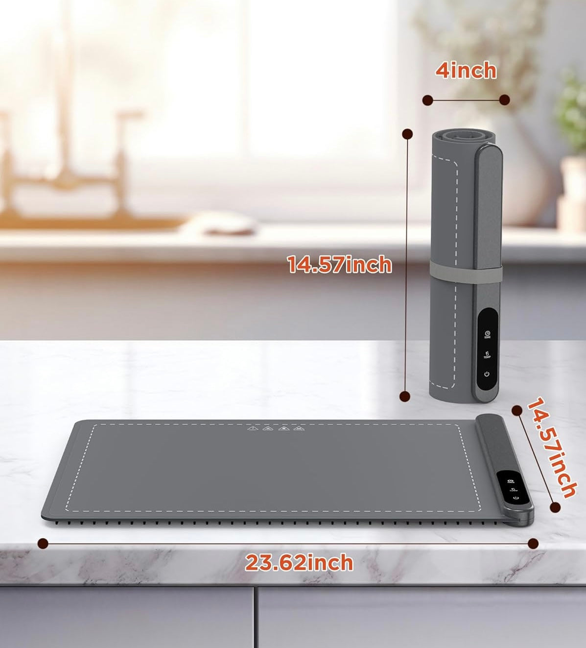 Electric Food Warming Mat with 6 Level Adjustable Temperature and 6 Hours Timer, Upgrade High-tech Graphene Heating Film, Fast Full Surface Heating Mat, Roll Up Food Warmers for Parties Buffet