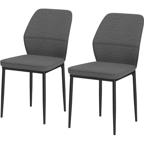 GOLDFAN Set of 4 Fabric Dining Chairs,  Metal legs with Soft Paded Chairs for Home
