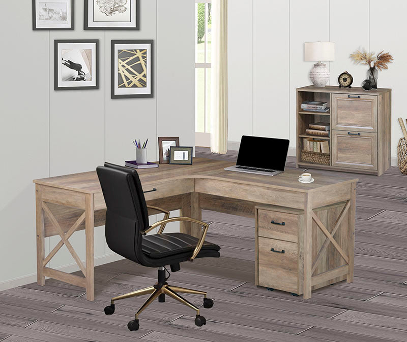 Maxxus 2 Drawers Rustic Oak Mobile File Storage Cabinet