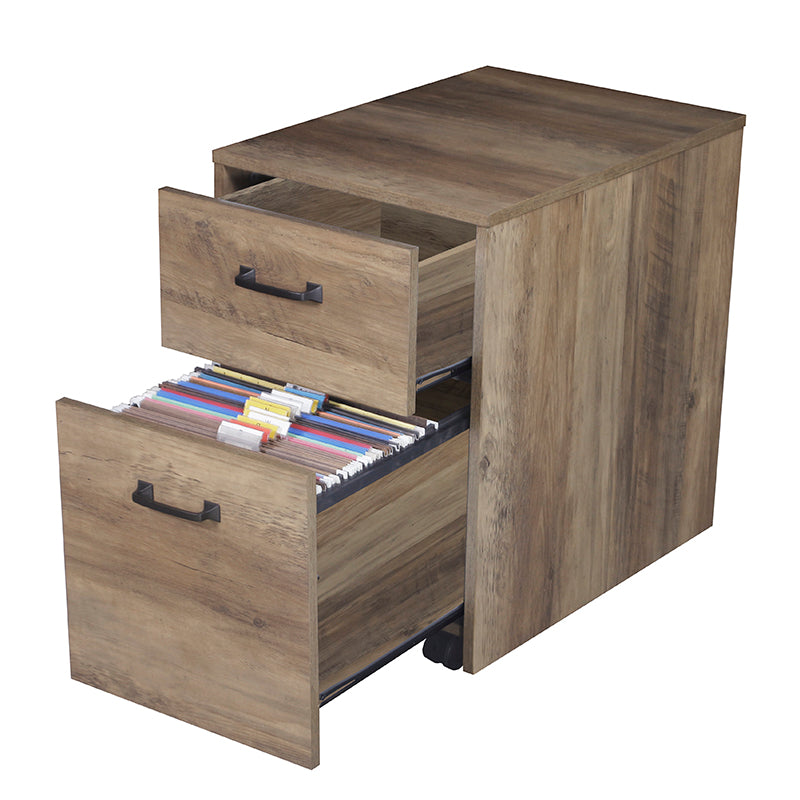 Maxxus 2 Drawers Rustic Oak Mobile File Storage Cabinet