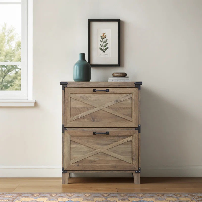 Maxxus Rustic Oak 2-Drawer Lateral Filing Cabinet