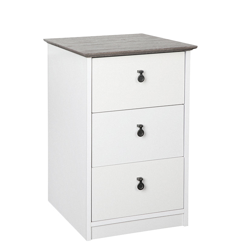 Maxxus White/Gray Oak 3-Drawer Lateral File Cabinet