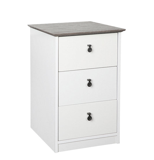 Maxxus White/Gray Oak 3-Drawer Lateral File Cabinet
