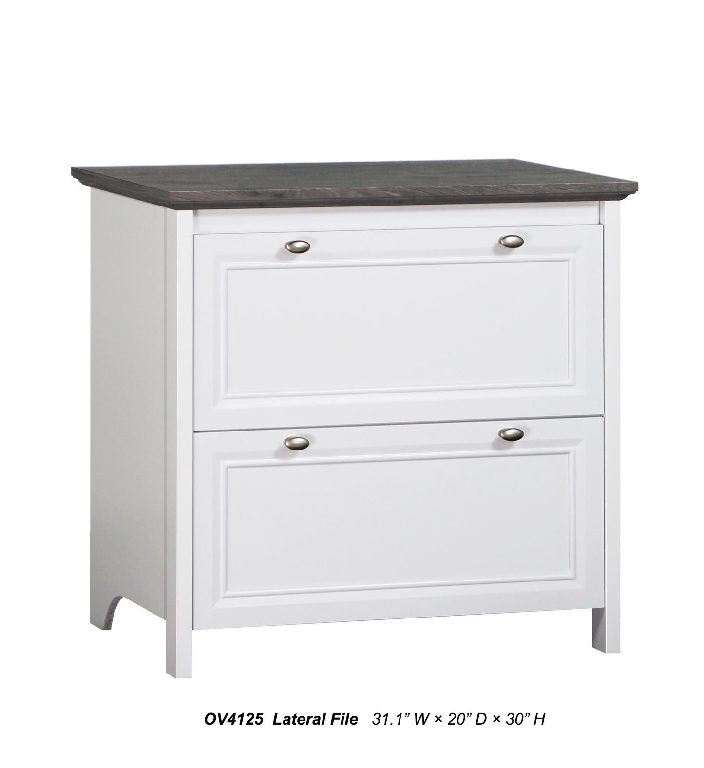Maxxus Olivia Grey Oak and White Finish 2 Drawer Lateral Filing Cabinets