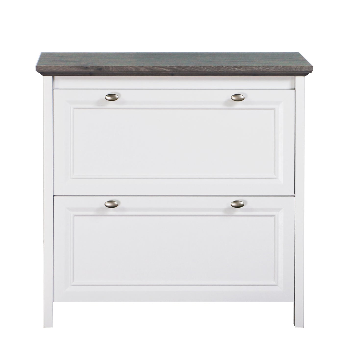 Maxxus Olivia Grey Oak and White Finish 2 Drawer Lateral Filing Cabinets