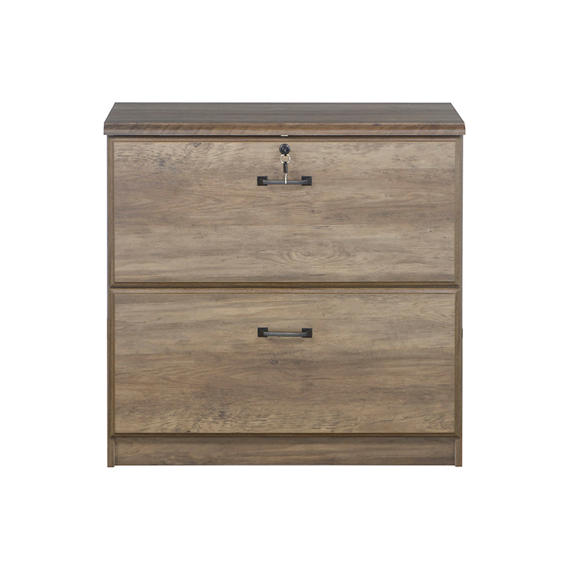 Maxxus 2 Drawer Lateral Filing Cabinet in Rustic Oak, 29.5 in. H x 30.3 in. W x 19.5 in. D